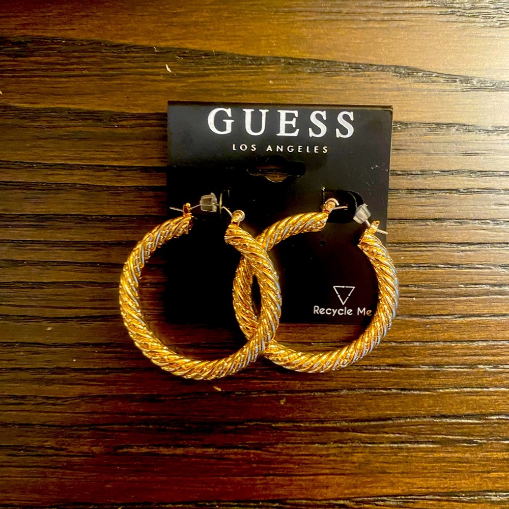 NEW Guess gold hoop earrings